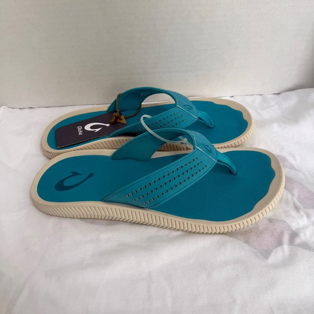 OluKai Ulele Sandals Mens 11 Tropic Blue Water Resistant 10435-3H3H NWT
